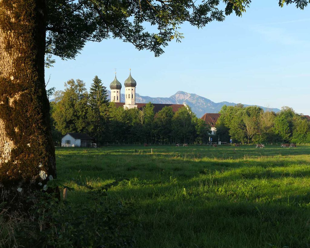 prospekt morgen postkarte kloster benediktbeuern